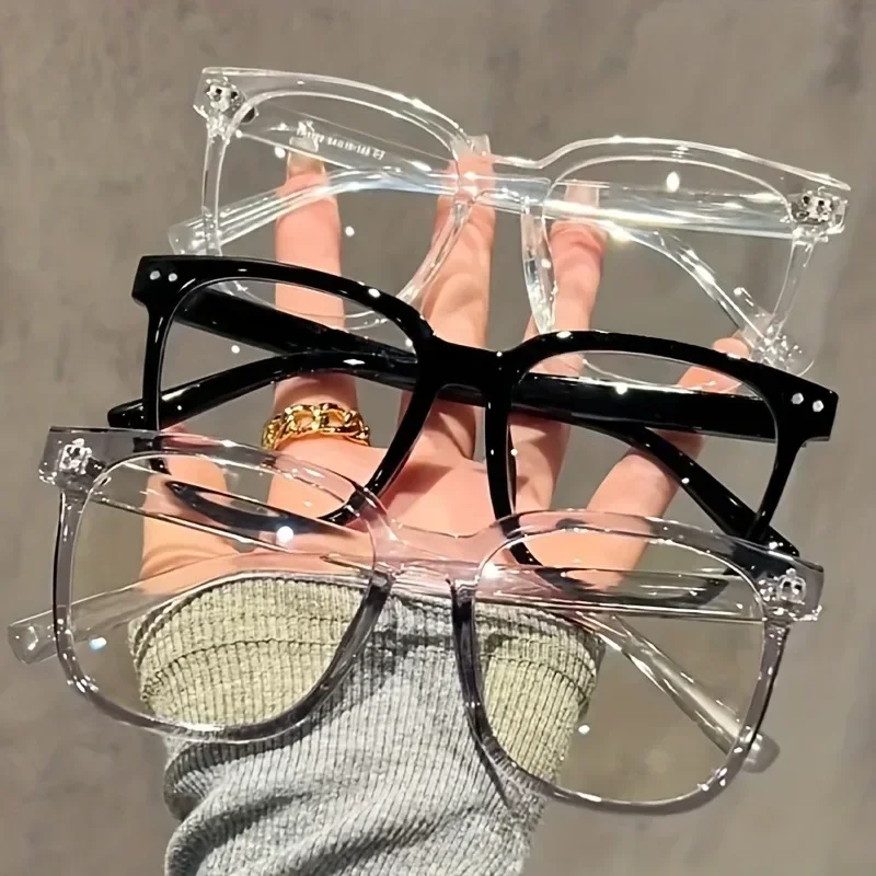 1/3pcs Unisex Square Frame Blue Light Blocking Glasses Stylish Campus Look Face-Flattering Optical Eyewea