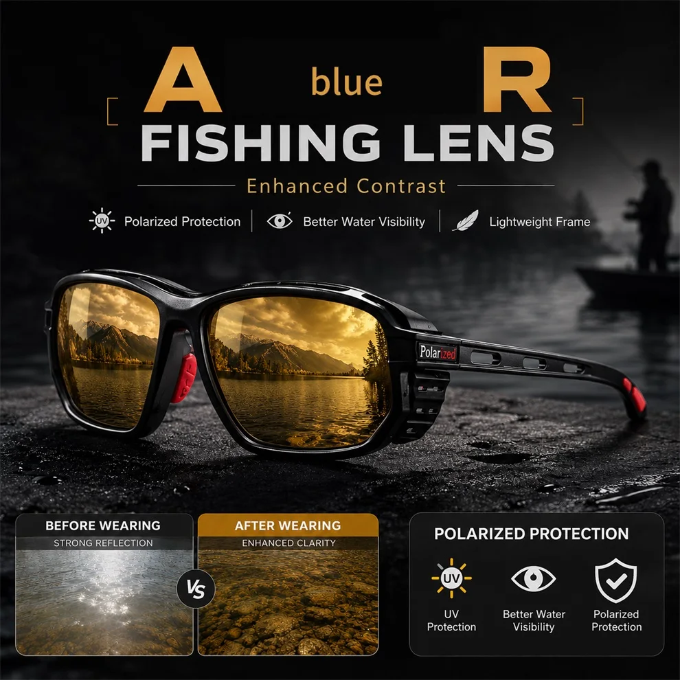 Fishing Polarized Sunglasses Men Women Anti Impact Safety Glasses Foam Pad Hook Protection UV400 Sports Driving Fishing Eyewear