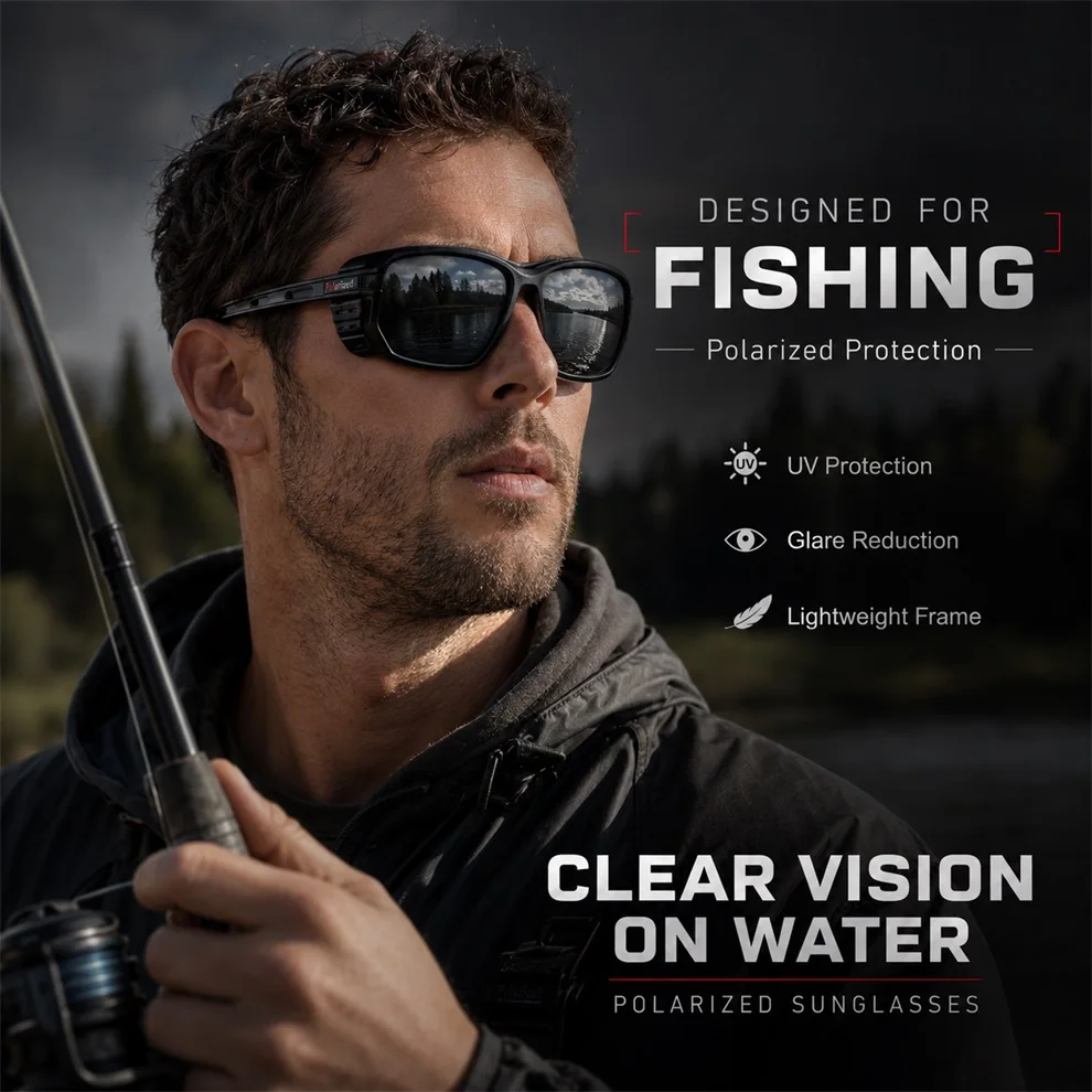 Fishing Polarized Sunglasses Men Women Anti Impact Safety Glasses Foam Pad Hook Protection UV400 Sports Driving Fishing Eyewear