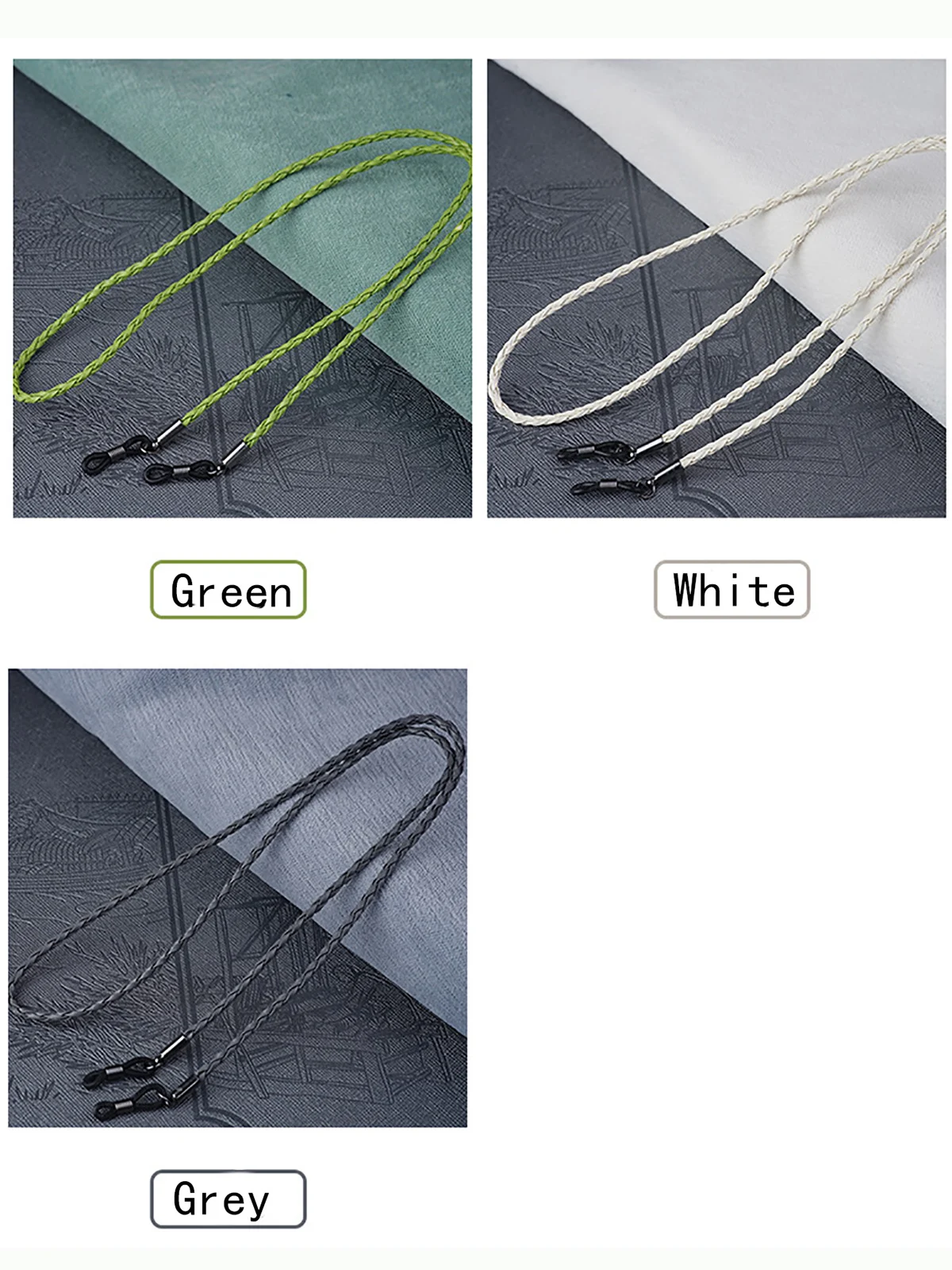 1pc Women Men Glasses Leather Rope Chain Woven Glasses Lace Up Outdoor Sports Non-slip Glasses Accessorie(11 Colors for Choose)