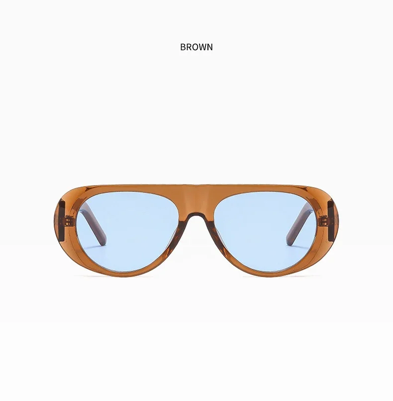 New Oval Sunglasses Women Men Cool Brand Designer Colorful Sun Glasses Female Male Plastic Big Frame Outdoor Eyewear