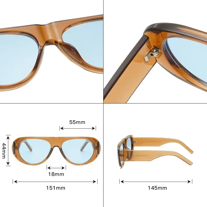 New Oval Sunglasses Women Men Cool Brand Designer Colorful Sun Glasses Female Male Plastic Big Frame Outdoor Eyewear