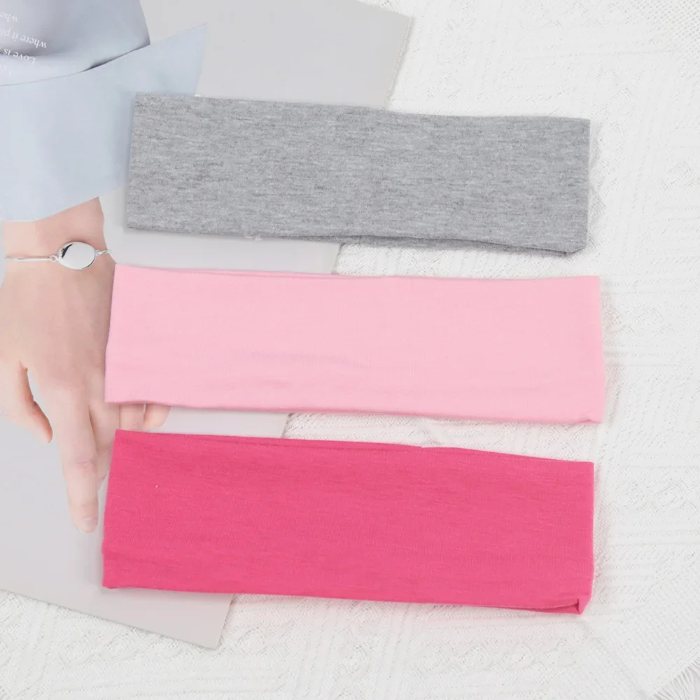 3pcs Elastic Solid Color Hair Bands for Women and Men Hairband Running Fitness Sports Yoga Headbands Girls Head Band Accessories