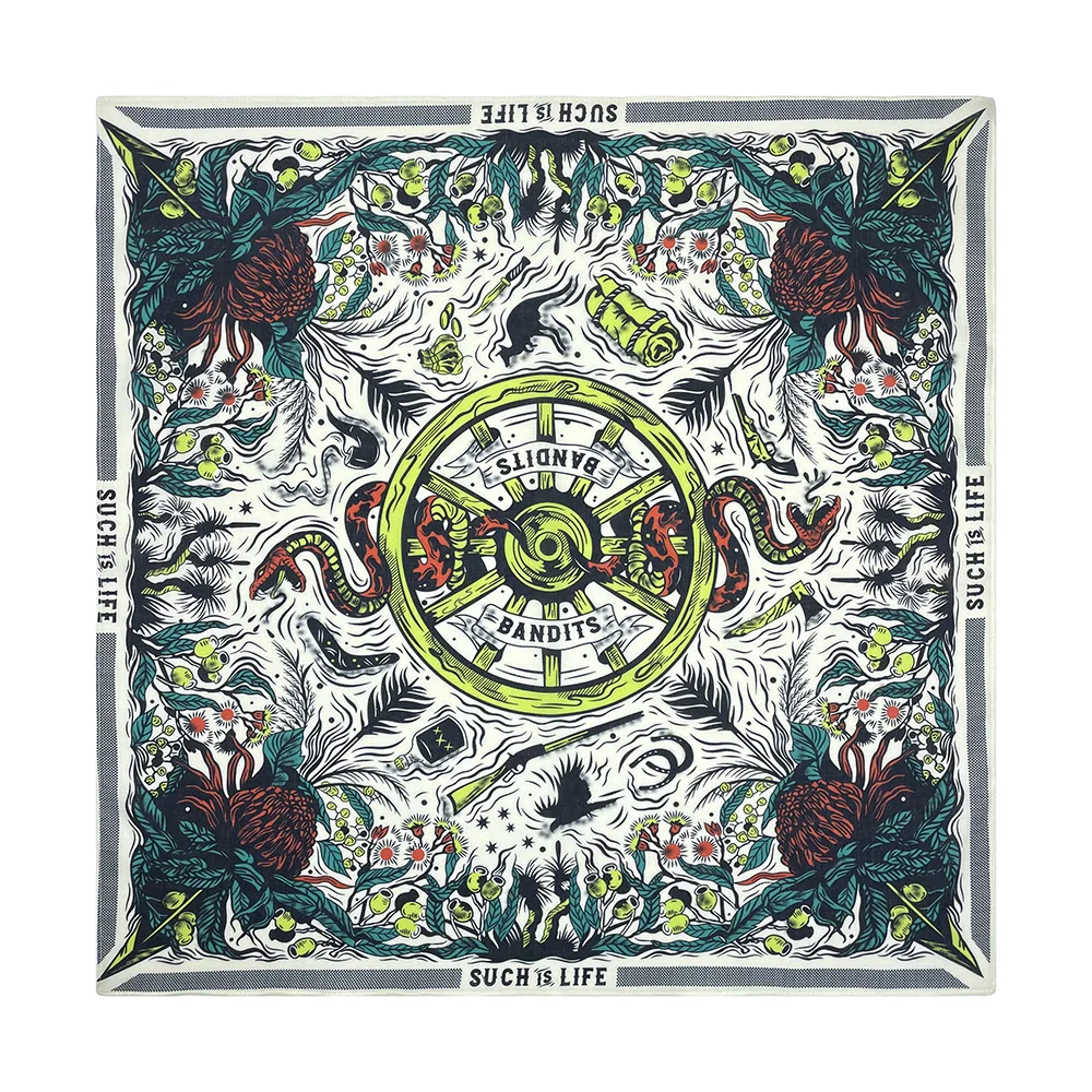 High Quality Skull Chimpanzees Print Cashew Hip Hop Cotton Square Bandana Scarf Riding Headband Paisley Gifts For Men Unisex