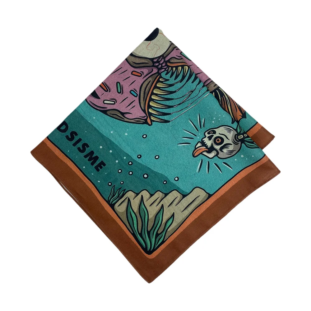 High Quality Skull Chimpanzees Print Cashew Hip Hop Cotton Square Bandana Scarf Riding Headband Paisley Gifts For Men Unisex