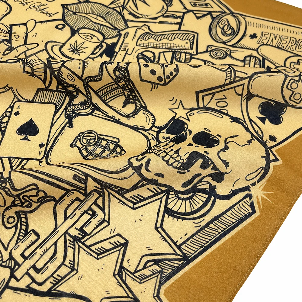 High Quality Skull Chimpanzees Print Cashew Hip Hop Cotton Square Bandana Scarf Riding Headband Paisley Gifts For Men Unisex