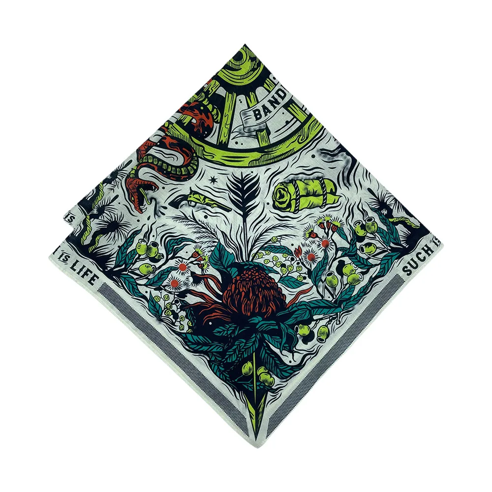 High Quality Skull Chimpanzees Print Cashew Hip Hop Cotton Square Bandana Scarf Riding Headband Paisley Gifts For Men Unisex