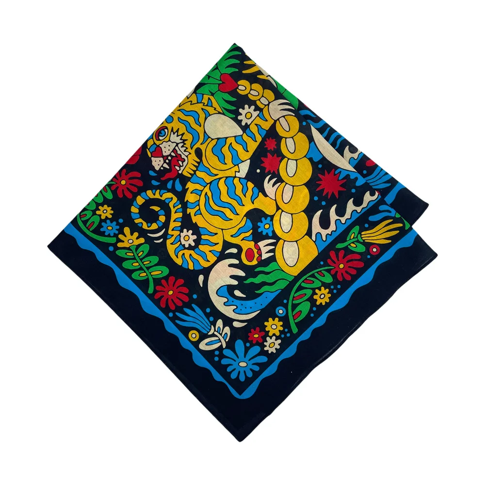 High Quality Skull Chimpanzees Print Cashew Hip Hop Cotton Square Bandana Scarf Riding Headband Paisley Gifts For Men Unisex