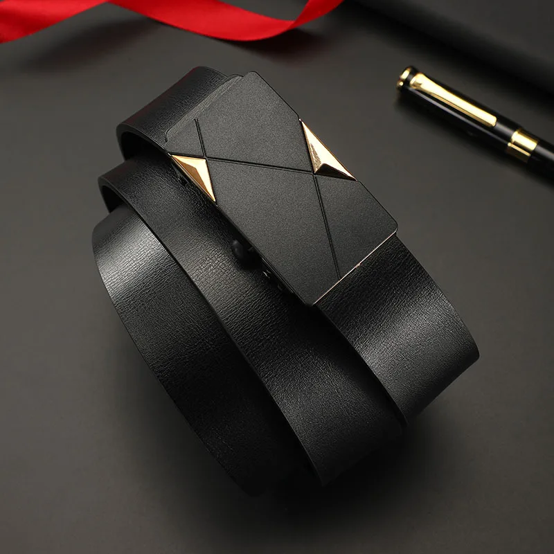 2pcs/3pcs Fashionable Men's Belt, Daily Casual Business Belt, Jeans Belt, Synthetic Leather High-End Suit Matching Belt, I