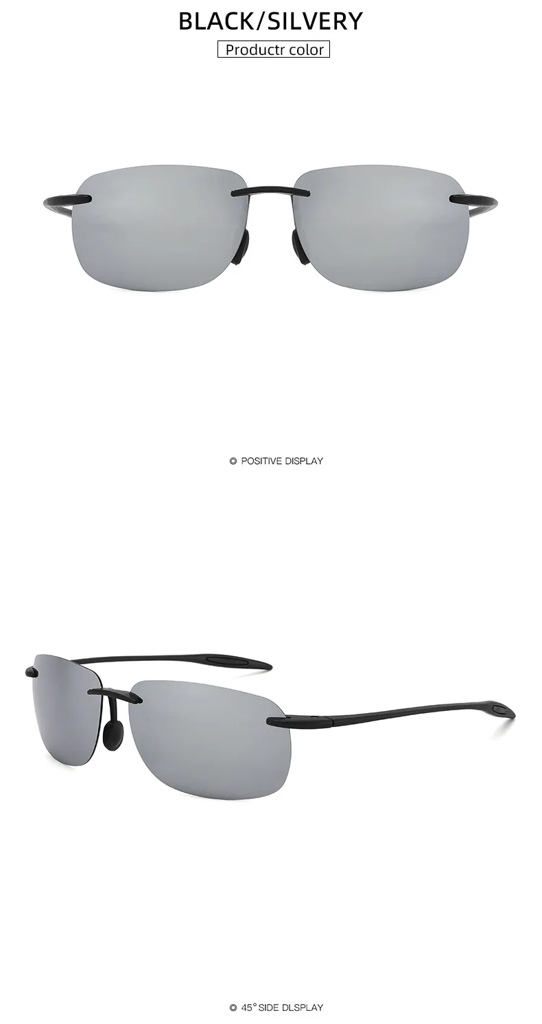 Ultralight TR90 Polarized Sunglasses Men Women Frameless Driver Driving Sun Glasses Fashion Outdoor Fishing Hiking Sports Shades