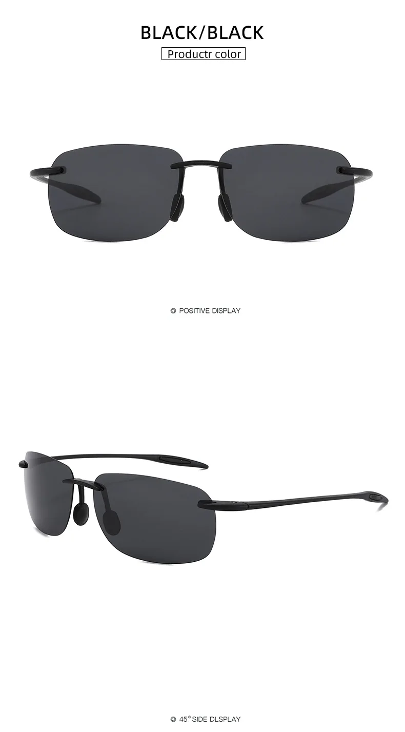 Ultralight TR90 Polarized Sunglasses Men Women Frameless Driver Driving Sun Glasses Fashion Outdoor Fishing Hiking Sports Shades