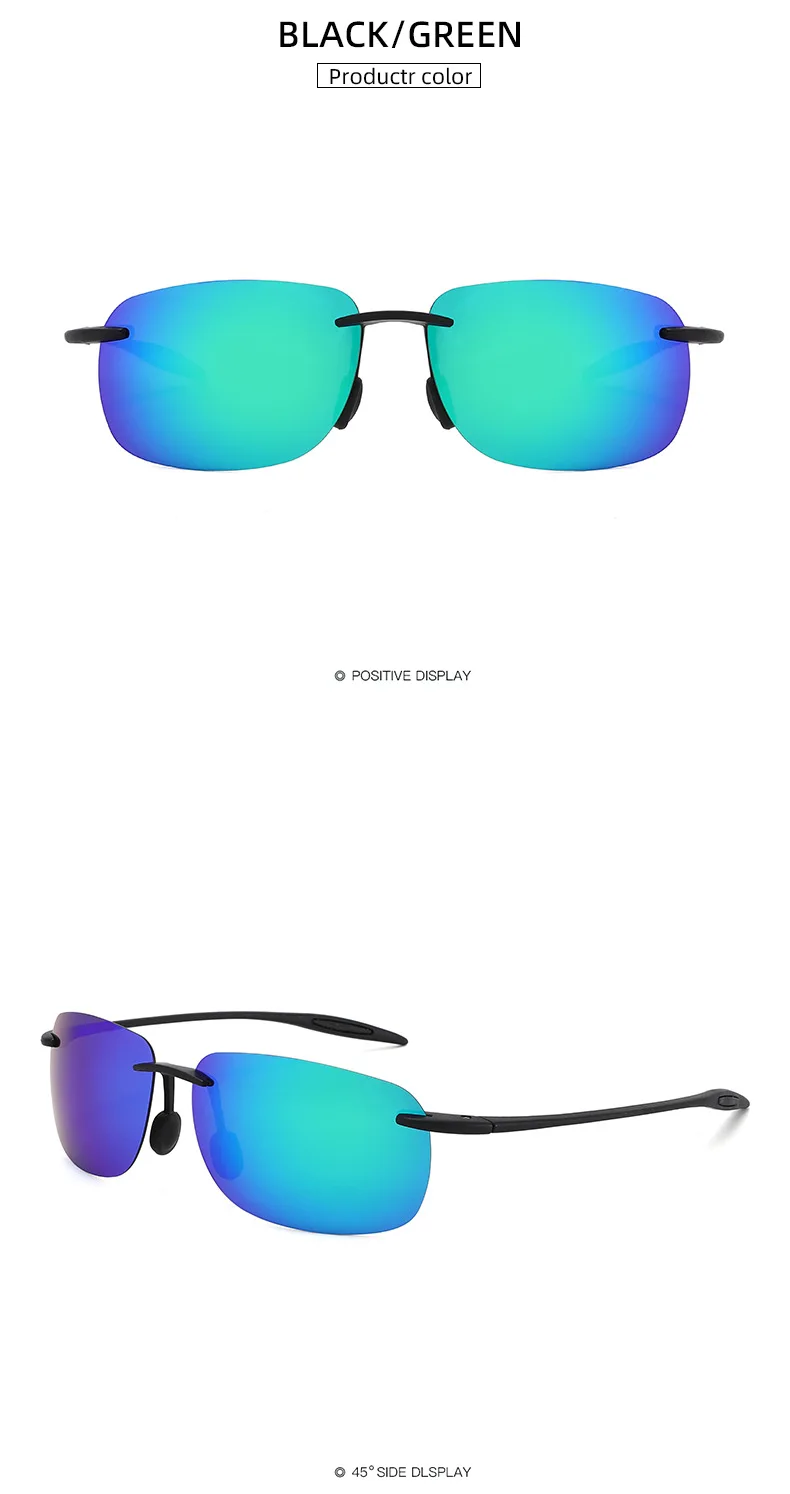 Ultralight TR90 Polarized Sunglasses Men Women Frameless Driver Driving Sun Glasses Fashion Outdoor Fishing Hiking Sports Shades