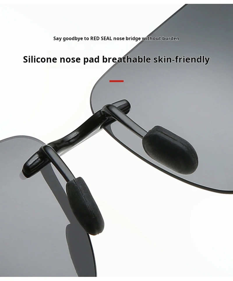 Ultralight TR90 Polarized Sunglasses Men Women Frameless Driver Driving Sun Glasses Fashion Outdoor Fishing Hiking Sports Shades