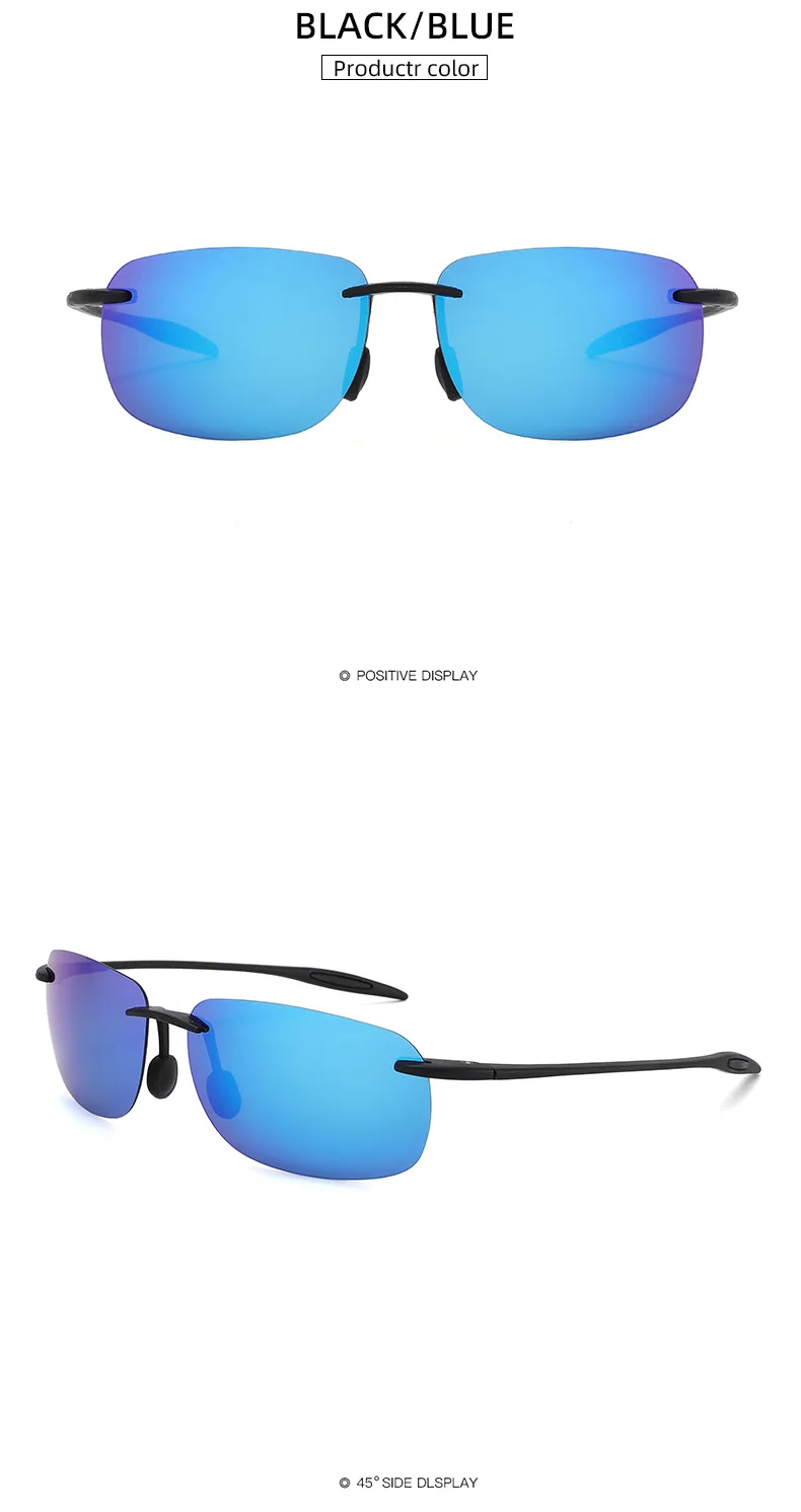 Ultralight TR90 Polarized Sunglasses Men Women Frameless Driver Driving Sun Glasses Fashion Outdoor Fishing Hiking Sports Shades