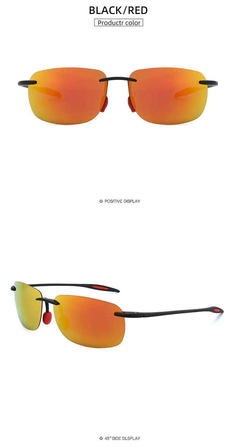 Ultralight TR90 Polarized Sunglasses Men Women Frameless Driver Driving Sun Glasses Fashion Outdoor Fishing Hiking Sports Shades