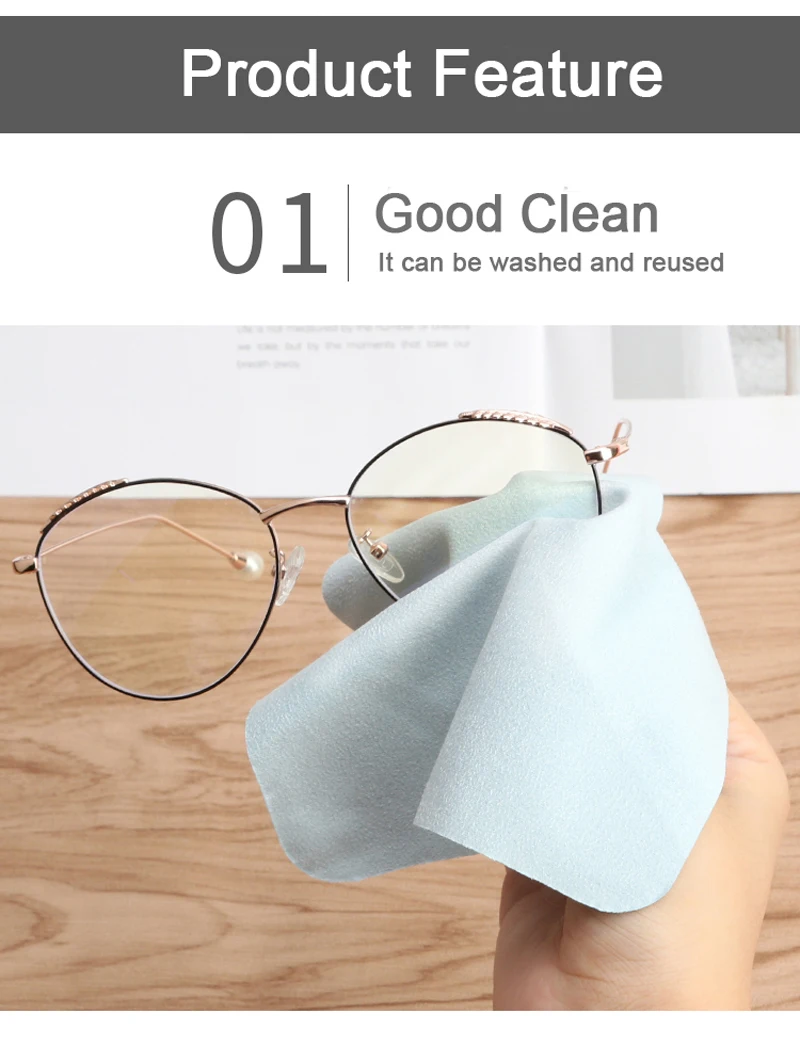 5 Pcs High Quality Microfiber Glasses Cleaning Cloth Chamois Glasses Cleaner For Lens Phone Screen Cleaning Wipes