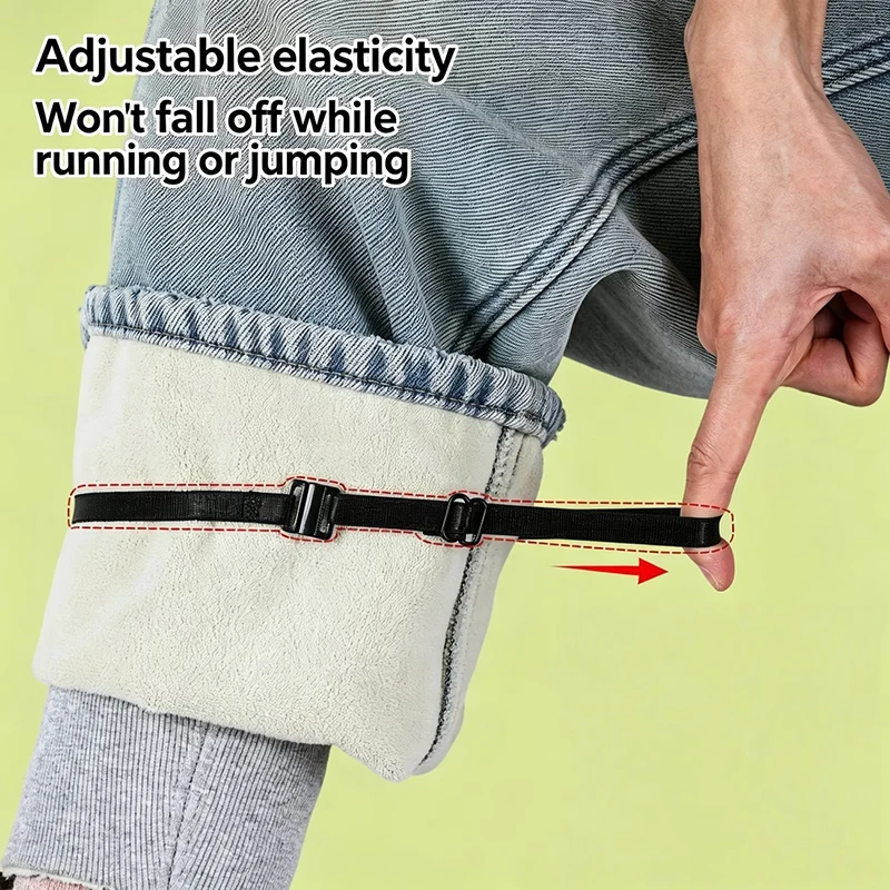 2/4Pcs Invisible Leg Shortening Straps,Adjustable No-Sew Hidden Non-slip Pants Edge Bands, Anti-drag Pants Hem Fixing Device