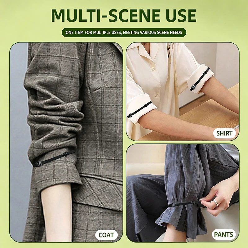 2/4Pcs Invisible Leg Shortening Straps,Adjustable No-Sew Hidden Non-slip Pants Edge Bands, Anti-drag Pants Hem Fixing Device