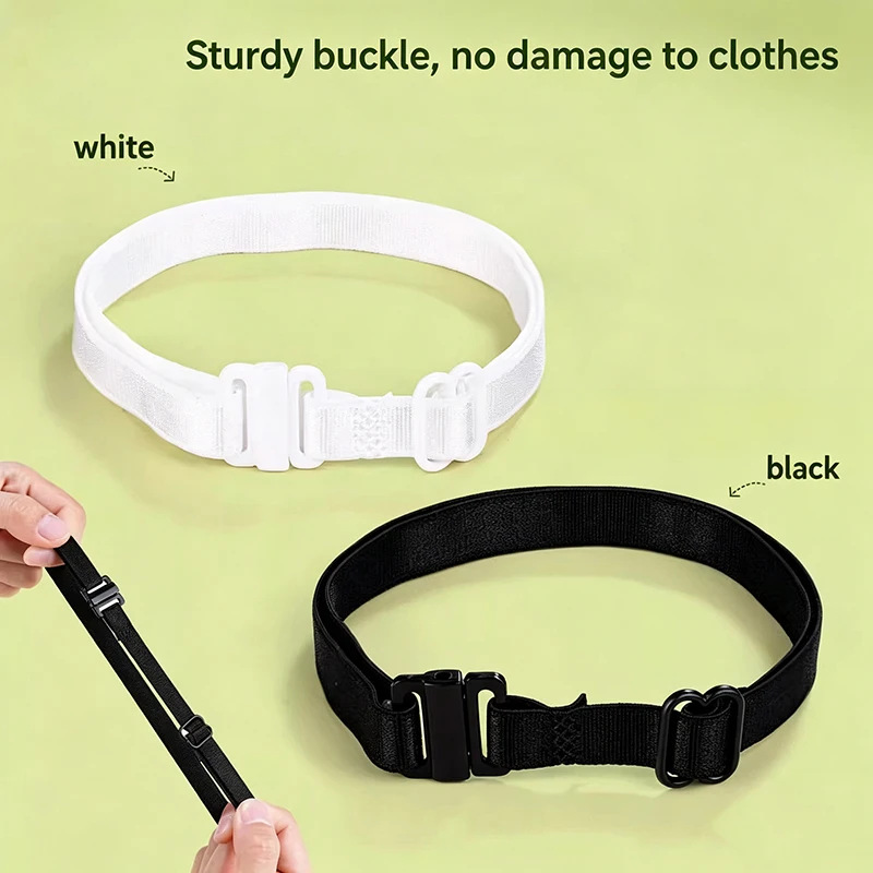 2/4Pcs Invisible Leg Shortening Straps,Adjustable No-Sew Hidden Non-slip Pants Edge Bands, Anti-drag Pants Hem Fixing Device