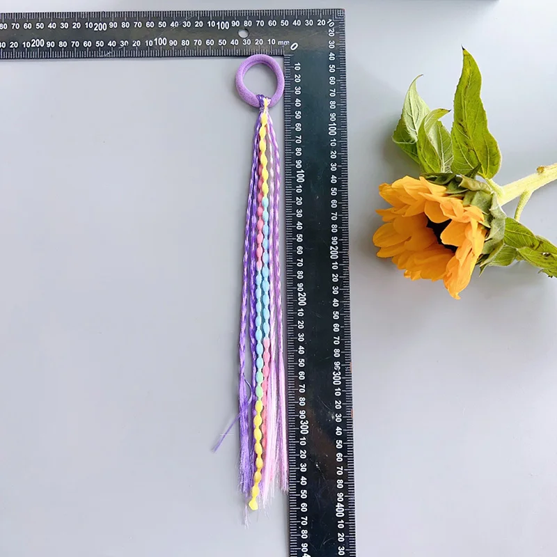 1 PCS Lovely Girls Braided Wig Ponytail Headband Rubber Hair Bands Kids Hair Accessories Hair Ornament