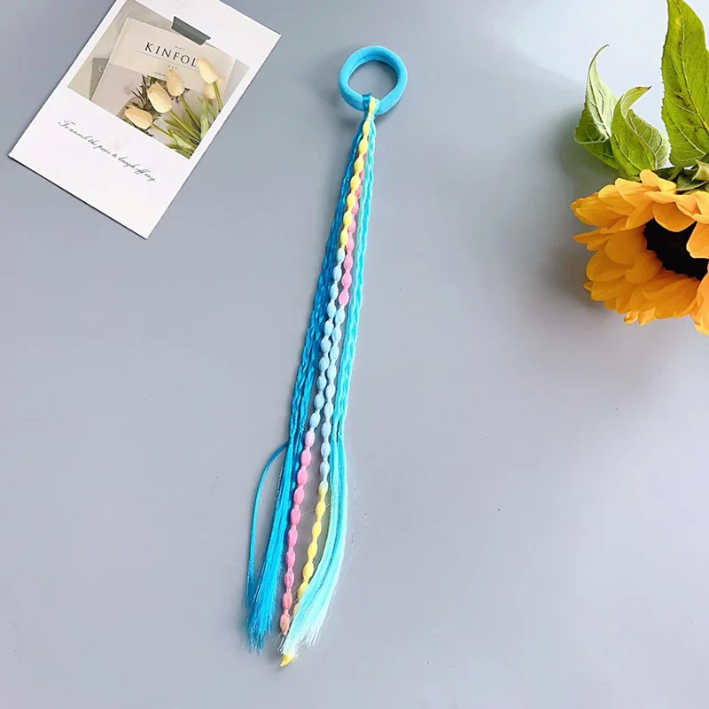 1 PCS Lovely Girls Braided Wig Ponytail Headband Rubber Hair Bands Kids Hair Accessories Hair Ornament