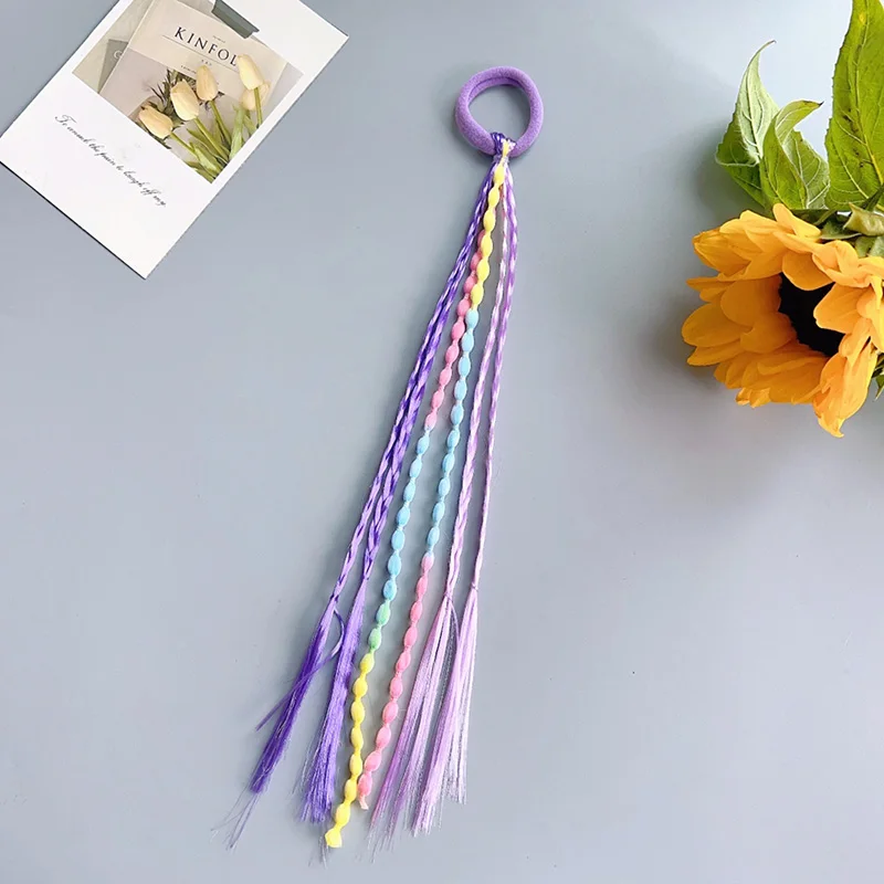 1 PCS Lovely Girls Braided Wig Ponytail Headband Rubber Hair Bands Kids Hair Accessories Hair Ornament