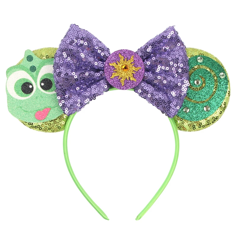 Disney Castle Mickey Mouse Ears Headband Sequins Bow Girls Cosplay Hairband Adult/Kids Party Gift Children Hair Accessories