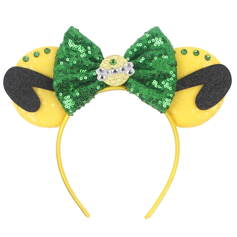 Disney Castle Mickey Mouse Ears Headband Sequins Bow Girls Cosplay Hairband Adult/Kids Party Gift Children Hair Accessories