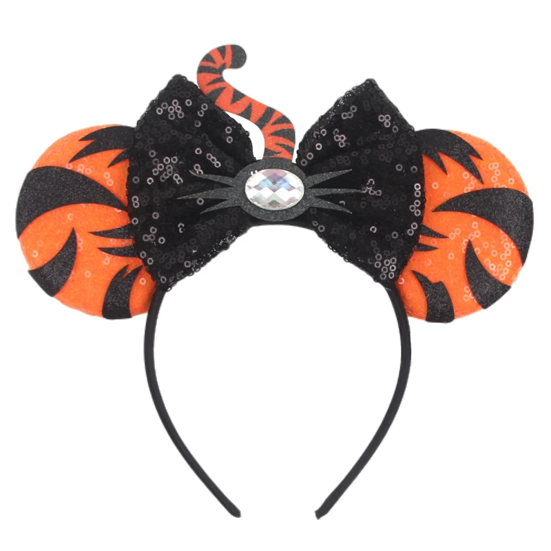 Disney Castle Mickey Mouse Ears Headband Sequins Bow Girls Cosplay Hairband Adult/Kids Party Gift Children Hair Accessories