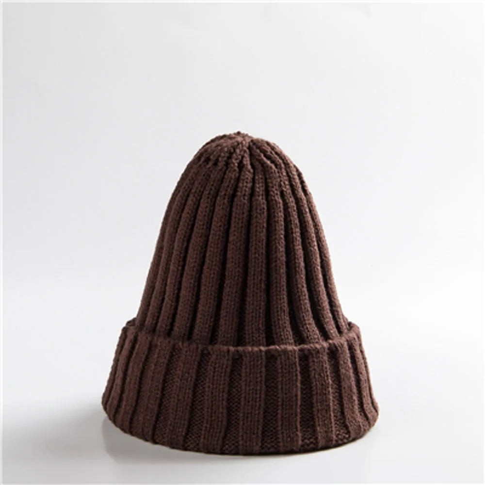 New Candy Colors Winter Women Knitted Hat Warm Soft Trendy Kpop Style Wool Beanie Elegant All-match Cap