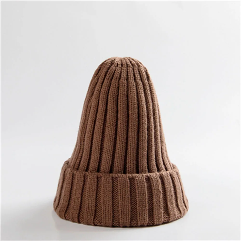 New Candy Colors Winter Women Knitted Hat Warm Soft Trendy Kpop Style Wool Beanie Elegant All-match Cap