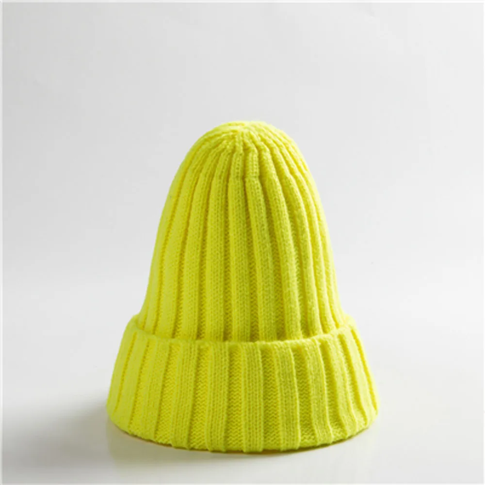 New Candy Colors Winter Women Knitted Hat Warm Soft Trendy Kpop Style Wool Beanie Elegant All-match Cap