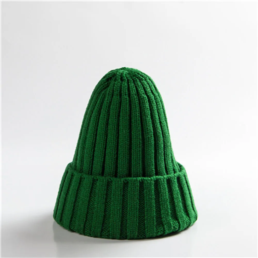 New Candy Colors Winter Women Knitted Hat Warm Soft Trendy Kpop Style Wool Beanie Elegant All-match Cap