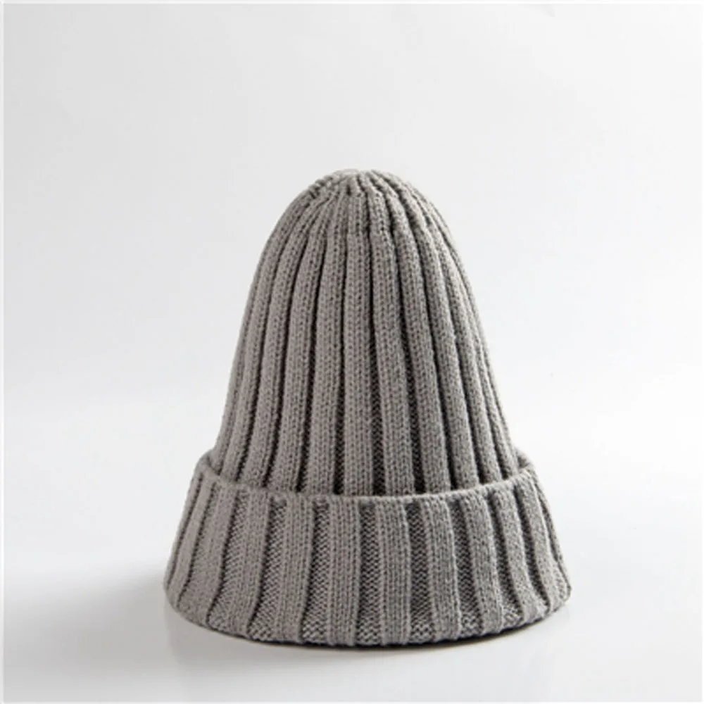 New Candy Colors Winter Women Knitted Hat Warm Soft Trendy Kpop Style Wool Beanie Elegant All-match Cap