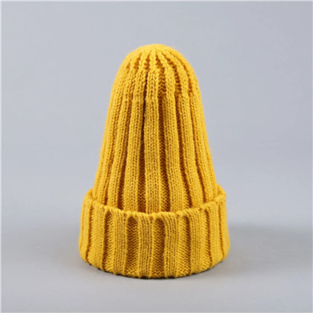 New Candy Colors Winter Women Knitted Hat Warm Soft Trendy Kpop Style Wool Beanie Elegant All-match Cap