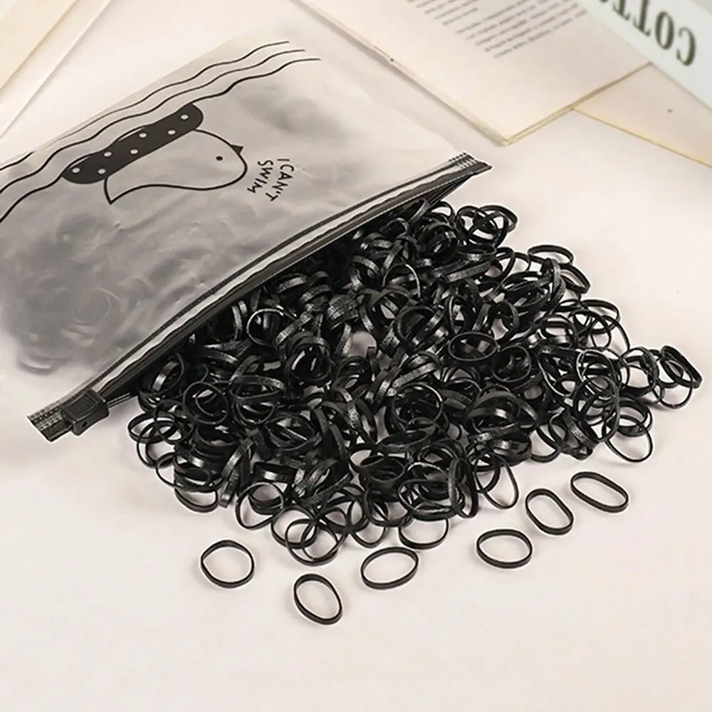 1000/2000pcs Colour Children Disposable Rubber Band Black Transparent High Elasticity No Harm to Hair Accessories Headband