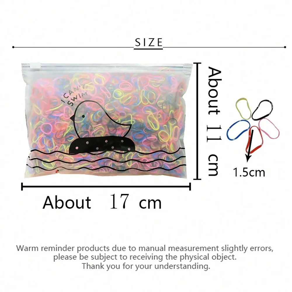 1000/2000pcs Colour Children Disposable Rubber Band Black Transparent High Elasticity No Harm to Hair Accessories Headband
