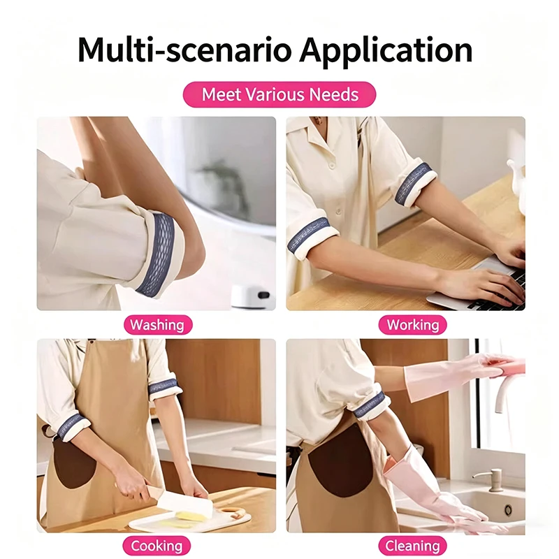 5Pcs Shirt Sleeve Holder, Elastic Mesh Sleeve Fixer Bands, Anti-slip Clip Arm Cuffs Strap Multi-Use Headband For Daily Use