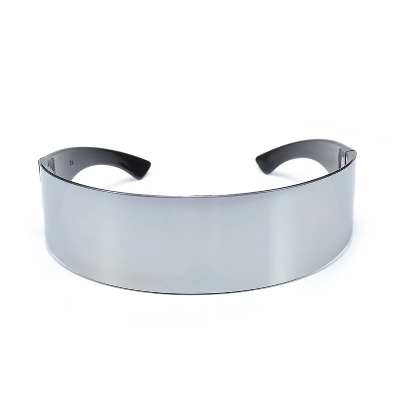KLASSNUM Futuristic Narrow Cyclops Visor Sunglasses Women Men Laser Eyeglasses UV400 Mirrored Lens Costume Party Eyewear Glasses