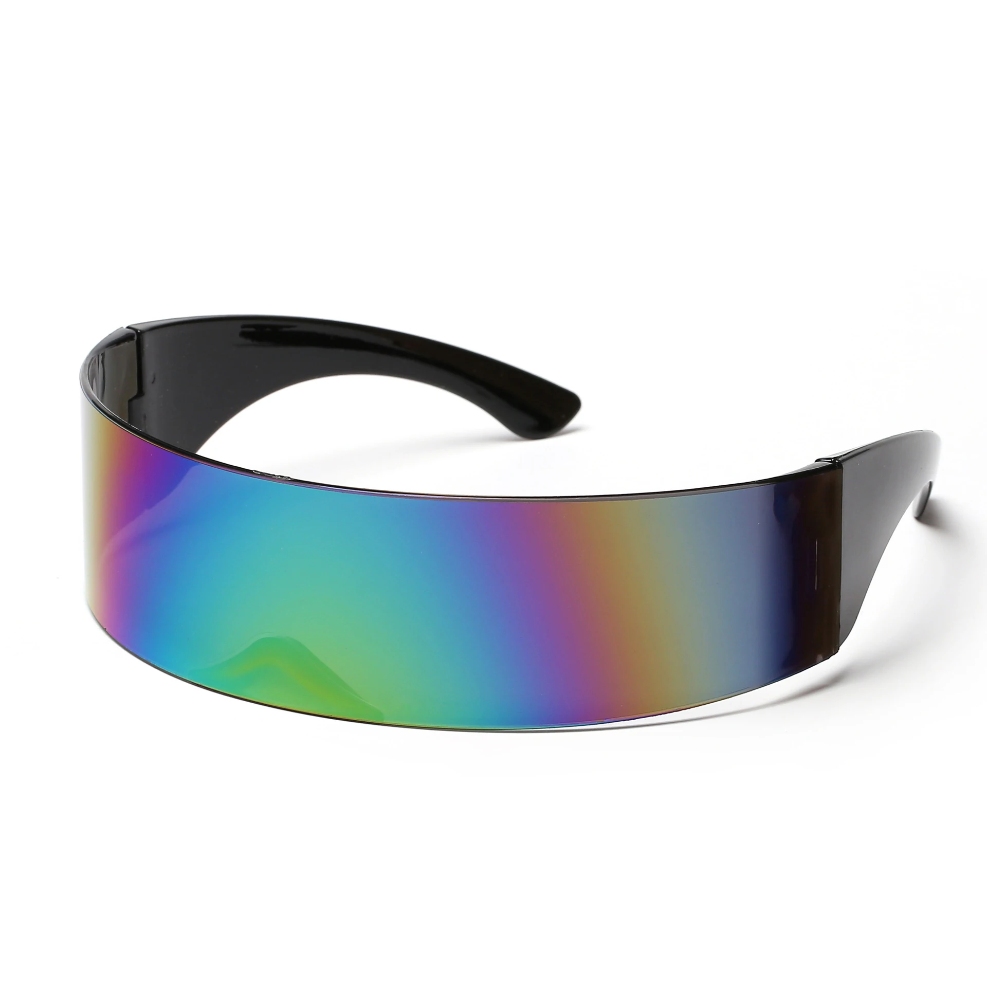 KLASSNUM Futuristic Narrow Cyclops Visor Sunglasses Women Men Laser Eyeglasses UV400 Mirrored Lens Costume Party Eyewear Glasses
