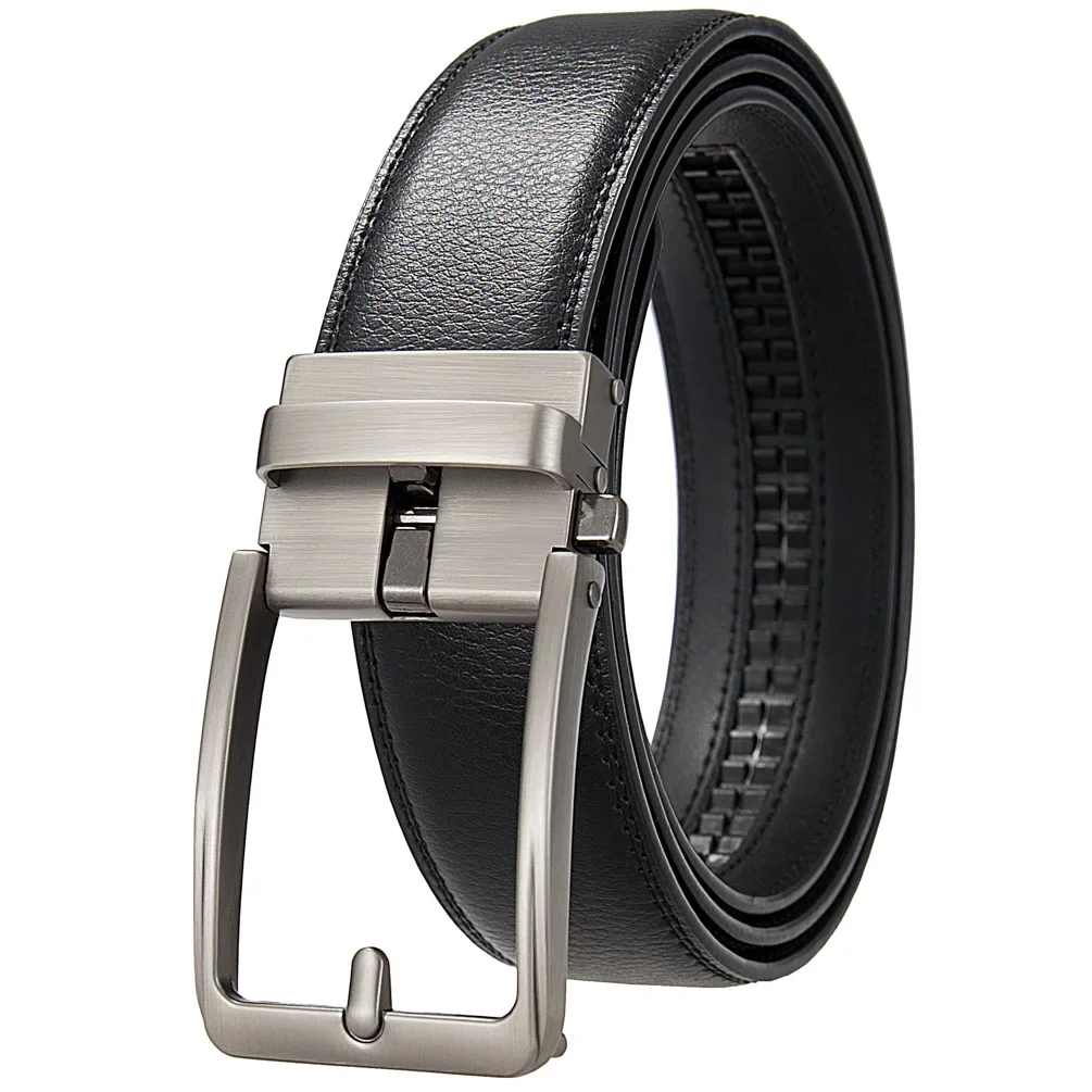 Luxury Designer Click Belts for Men PU Leather Waist Strap, Fashion Automatic Buckle Design Belt, Perfect Waistband for Jeans