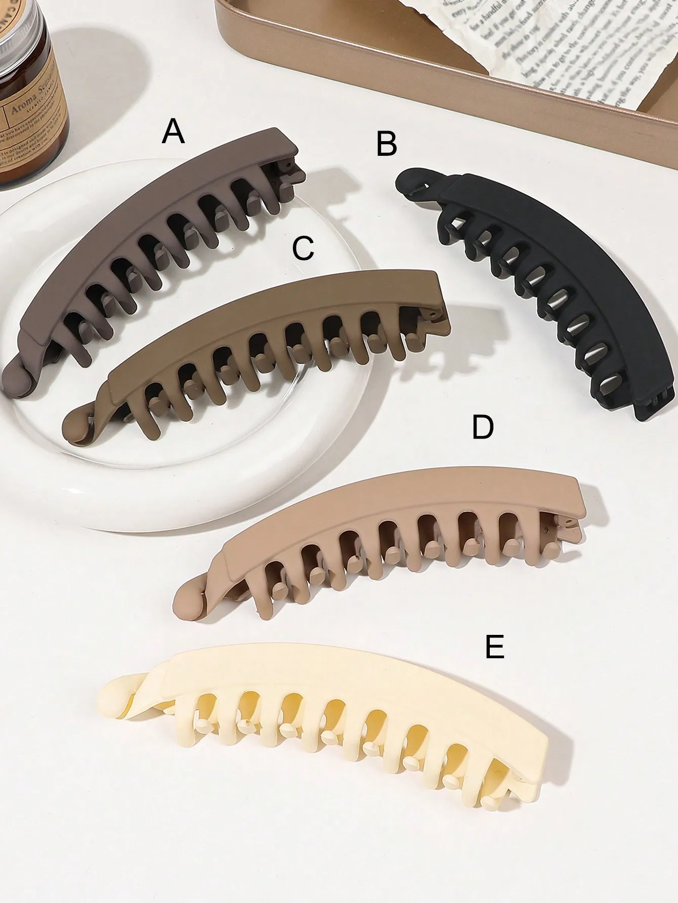 5 Pieces Banana Hair Clips for Women Strong Grip Non-Slip Hair Claws for Thick Hair 5 Inch Versatile Hair Accessories for Gift