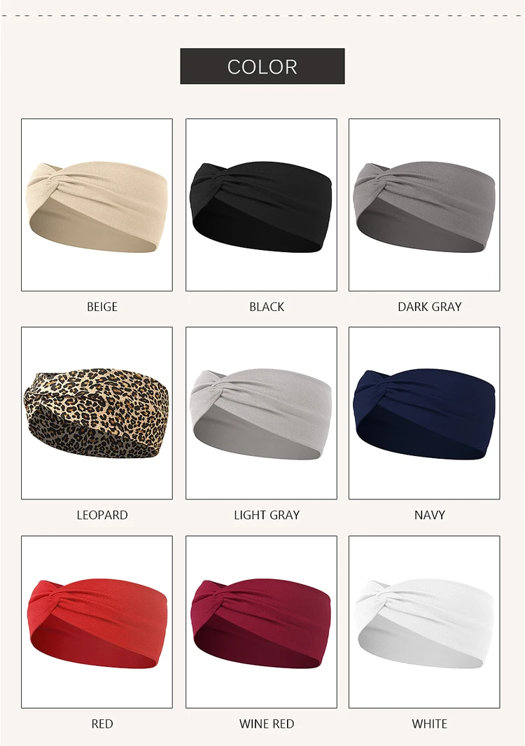 Women Cross Solid Color Hair Bands Girls Fashion Leopard Print Elastic Knitted Headbands Vintage Turban Make Hair Accessories