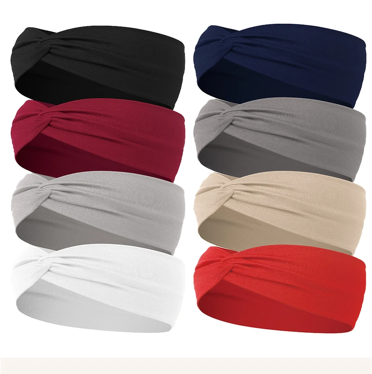 Women Cross Solid Color Hair Bands Girls Fashion Leopard Print Elastic Knitted Headbands Vintage Turban Make Hair Accessories