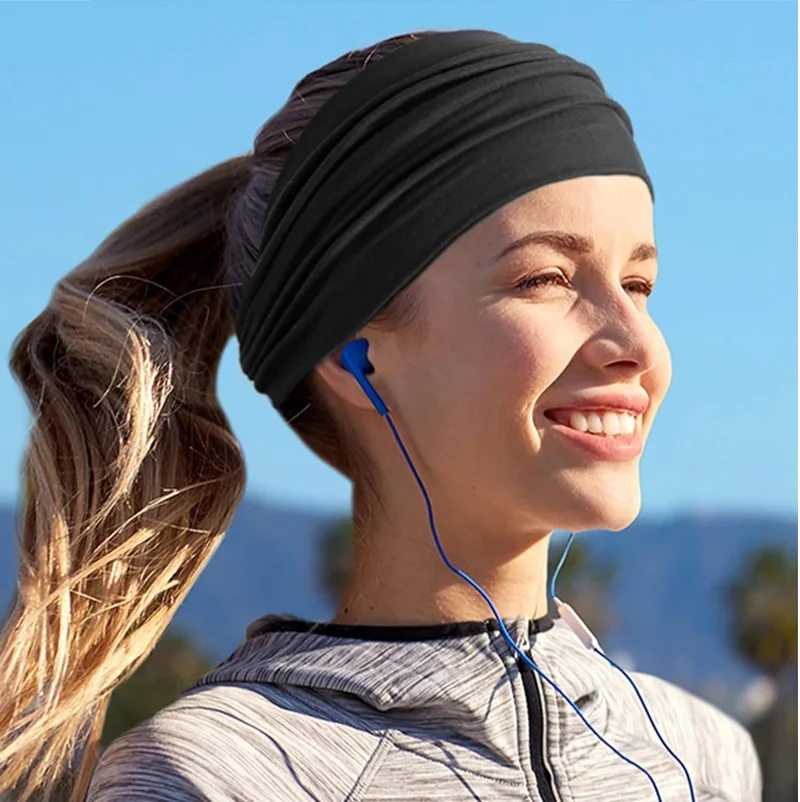 Bohemian European and American Sports Headband Women's Wide Yoga Elastic Running Hair Accessories Headw