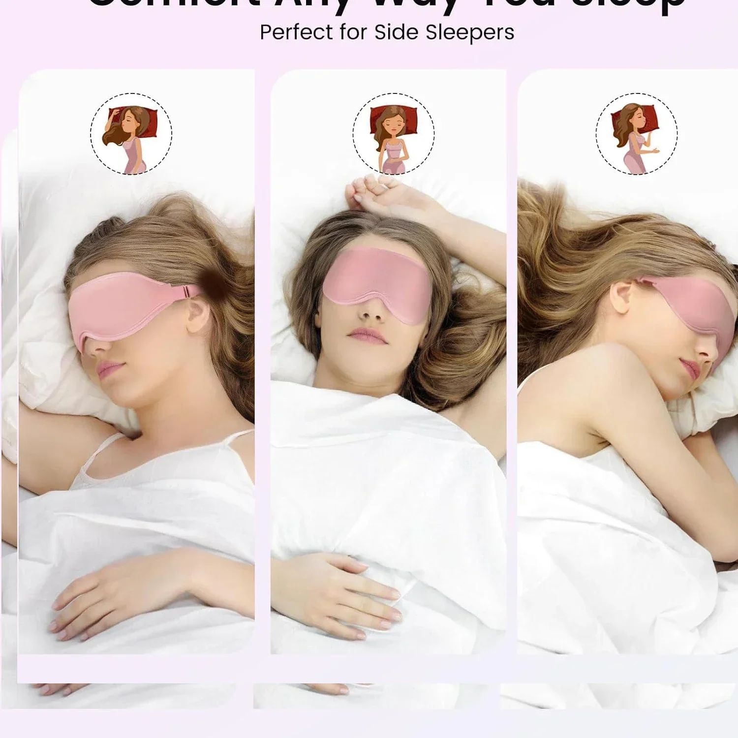 Breathable Eyepatch 3D Contoured Cup Blindfold Concave Molded Night Sleep Eye Mask 100% Light Blocking Soft Eye Cover for Travel