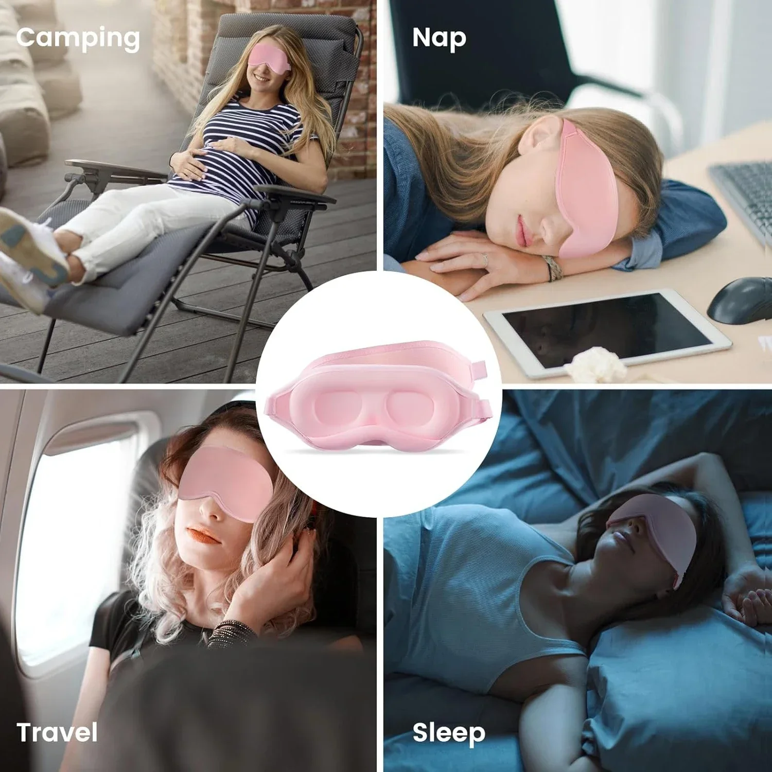 Breathable Eyepatch 3D Contoured Cup Blindfold Concave Molded Night Sleep Eye Mask 100% Light Blocking Soft Eye Cover for Travel