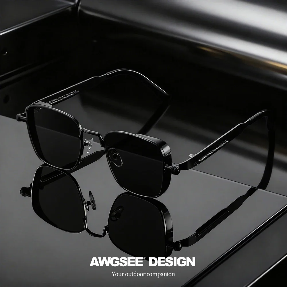 1/3PC Vintage Steampunk Square Sunglasses Metal Frame, Unisex Retro Grunge Punk Glasses for Daily Fashion Carnival Parties UV400