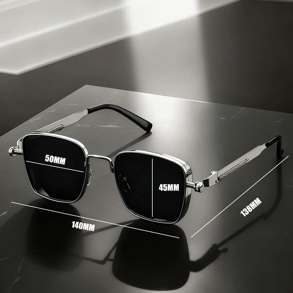 1/3PC Vintage Steampunk Square Sunglasses Metal Frame, Unisex Retro Grunge Punk Glasses for Daily Fashion Carnival Parties UV400
