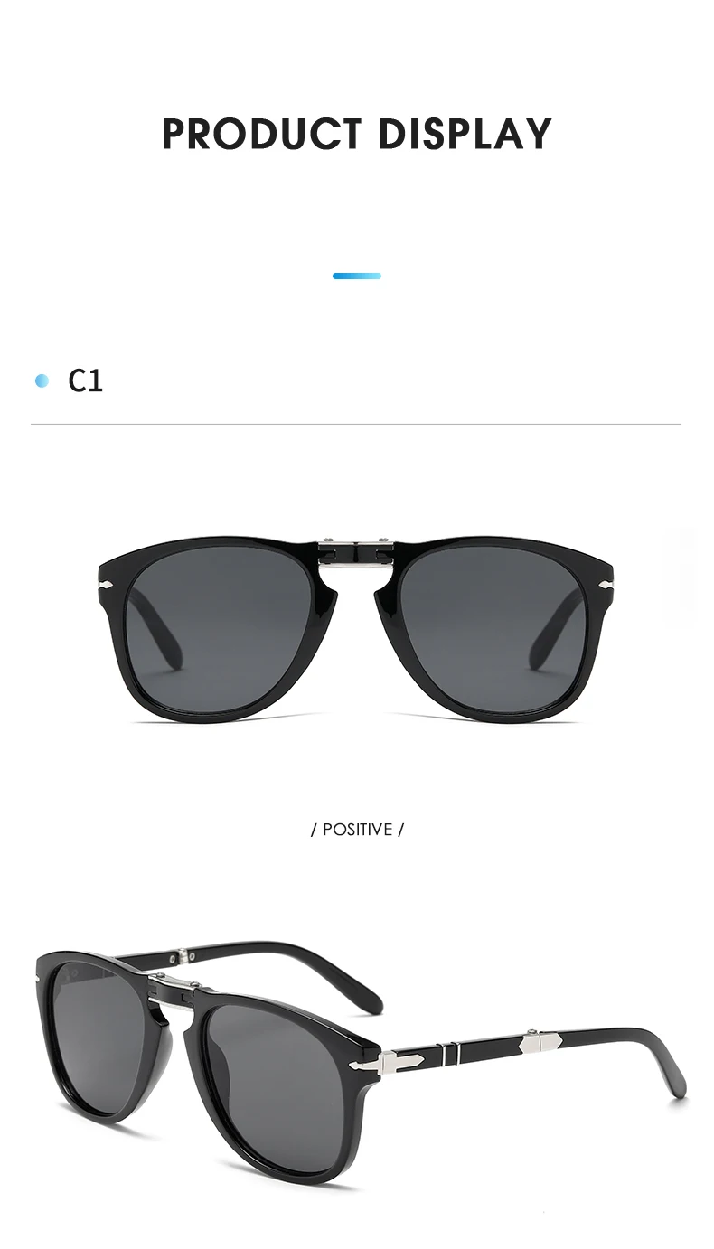 Popular Luxury Designer Folding Pilot Fashion Retro Extra-large Frame Women's Sunglasses UV400 High Quality